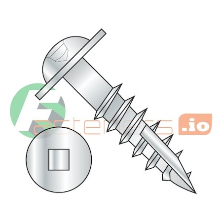 Newport Fasteners Wood Screw, #10, 1-1/4 in, Zinc Plated Steel Round Head Square Drive, 3500 PK 985059